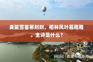 南云不到飞狐口，朔雪来从累雁门。上一句是什么？