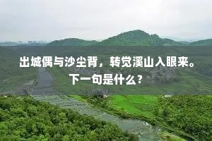 腰下方悬新守印，眼中已见故人诗。下一句是什么？