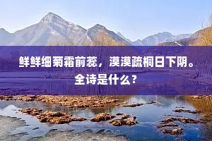 自怜不带萧郎思，独对菱花学淡妆。上一句是什么？