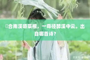 朝暖南冈一杖藜，忽投深壑得禅栖。的意思及出处
