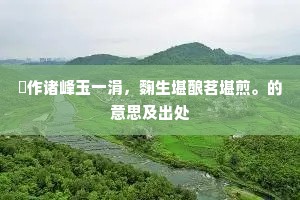 鬟丝湿雾，扇锦翻桃，尊前乍识欧苏。的意思及出处