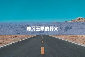 珠沉玉陨的释义