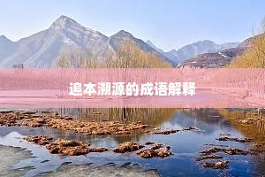 追本溯源的成语解释