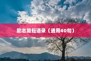 情感文案短句干净霸气简短（通用40句）