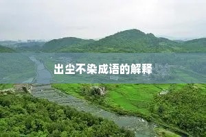 出尘不染成语的解释