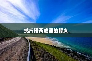 掂斤播两成语的释义
