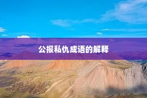 公报私仇成语的解释