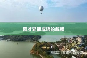 奇才异能成语的解释