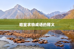 暗室求物成语的释义
