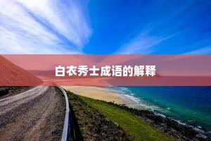 白衣秀士成语的解释