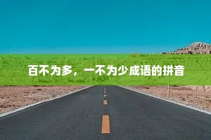 百不为多，一不为少成语的拼音