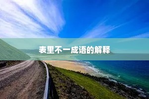 表里不一成语的解释