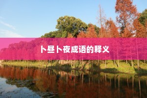 卜昼卜夜成语的释义