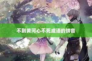 不到黄河心不死成语的拼音