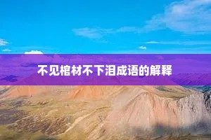 不见棺材不下泪成语的解释