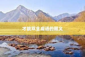 才貌双全成语的释义