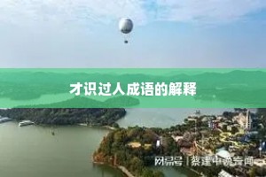 才识过人成语的解释