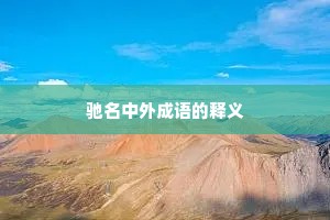 驰名中外成语的释义