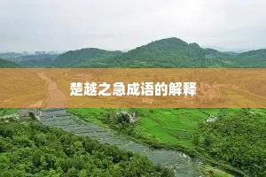楚越之急成语的解释