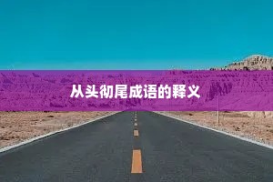 从头彻尾成语的释义