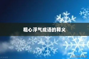 粗心浮气成语的释义