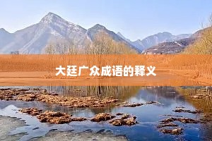 大廷广众成语的释义 大廷广众成语的释义