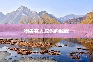 得失在人成语的解释