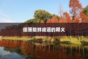 德薄能鲜成语的释义