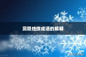洞隐烛微成语的解释