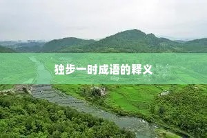 独步一时成语的释义