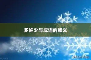 多许少与成语的释义