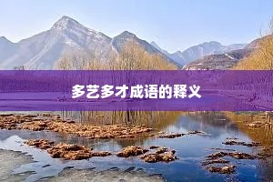 多艺多才成语的释义