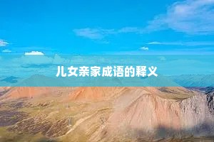 儿女亲家成语的释义