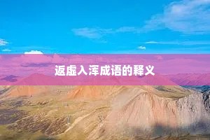 返虚入浑成语的释义