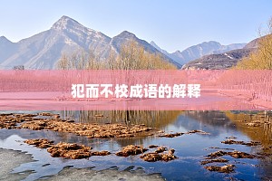 犯而不校成语的解释