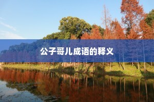 公子哥儿成语的释义