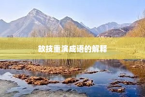 故技重演成语的解释