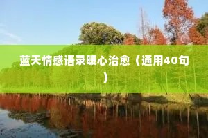 情人间情感经典语录（通用40句）