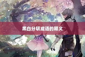 黑白分明成语的释义