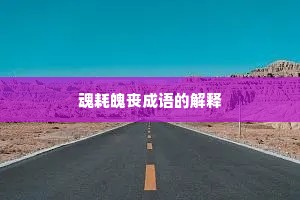 魂耗魄丧成语的解释