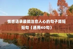 洒脱的情感经典语录（通用40句）