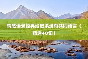 朋友陪伴经典语录情感文案80句（通用40句）