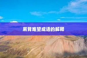 肩背难望成语的解释