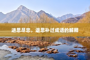 进思尽忠，退思补过成语的解释