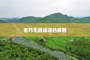 老朽无能成语的解释