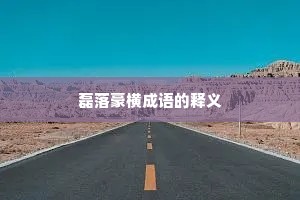 磊落豪横成语的释义