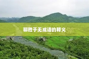 聊胜于无成语的释义