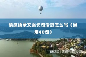 情感语录文案长句治愈怎么写（通用40句）
