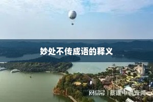 妙处不传成语的释义