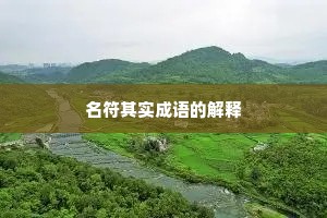 名符其实成语的解释